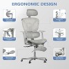 EROMMY Ergonomic Mesh Office Chair with Foot Rest, Big and Tall Computer Chair with 3D Adjustable Headrest and 4D Armrest - 4 of 4