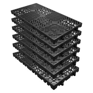 Plastic Pallets for Basement Storage (Set of 6) - 11.8"x23.6"x1.18" Waterproof Floor Pallets, Ventilated Grid Design, HDPE Heavy Duty Storage Pads - 1 of 4