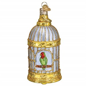 Old World Christmas Blown Glass Ornament for Christmas Tree, Vintage Bird Cage - 1 of 4
