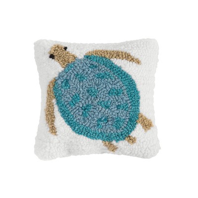 C&F Home 8" x 8" Turtle Petite Hooked Throw Pillow