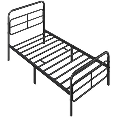 Yaheetech Modern Metal Platform Bed with Geometric Patterned Headboard