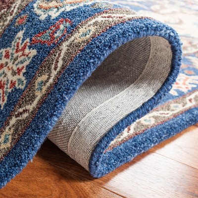 Antiquity Blue and Ivory Wool Hand-Tufted Runner Rug