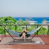 EcoSummer Double Hammock with Stand, 450lbs Heavy Duty 2-Person Cotton Hammock for Indoor Outdoor Relaxation,Ocean. - 2 of 4