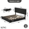 Bed Frame with 4 Storage Drawers, Linen Upholstered Platform Bed Frame with Adjustable Headboard - 3 of 4