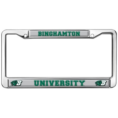 Binghamton University School Logo Full Size Standard License Plate Metal Frame