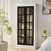 71.2'' Tall Farmhouse Display Cabinet with Lattice Glass Doors & Adjustable Shelves for Living Room,Kitchen,Hallway-Baofuwish - 2 of 4