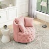 Velvet Upholstered Swivel Chair for Living Room - 3 of 4