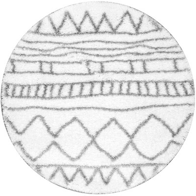 Nuloom Renata Moroccan Shag Area Rug Gray 5' 3" Round