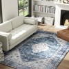 HOMCOM 5x7 Area Rug, Vintage Machine Washable Rug, Non-Slip Floor Carpet for Living Room, Bedroom, Dining Room, Home Office, Blue - 3 of 4