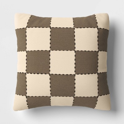 18x18 Hand Woven Rust Geo Stripe Outdoor Pillow Polyester With Polyester  Fill By Foreside Home & Garden : Target