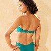 Women's High Shine Center Front Hibiscus Detail Bandeau Bikini Top - Wild Fable™ Teal Green - 2 of 4