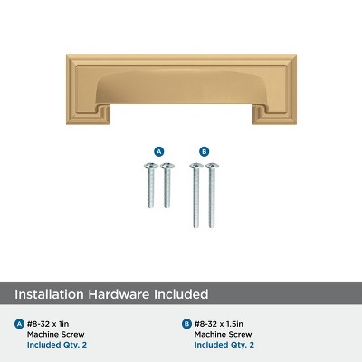 Champagne Bronze Traditional Cabinet Cup Pull with Mounting Hardware