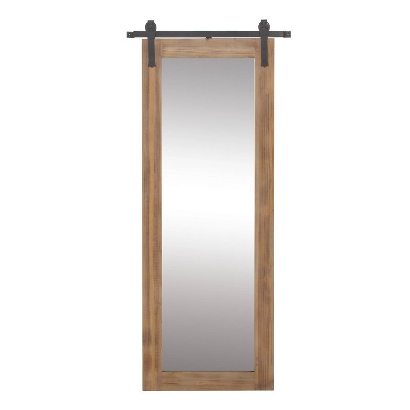71&#34; x 34&#34; Wood Wall Mirror with Metal Hanging Rod Brown - Olivia &#38; May, 1 of 34