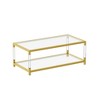 Modern Minimalist Style Coffee Table with Gold Metal Frame And Acrylic Leg - 3 of 4