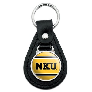 Northern Kentucky University Stripes Black Leather Keychain - 1 of 4