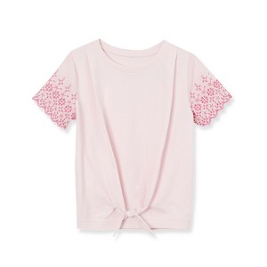Lands' End Kids Flutter Eyelet Sleeve Top - 1 of 2