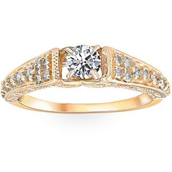 Pompeii3 5/8ct Vintage Diamond Engagement Ring 14K Yellow Gold