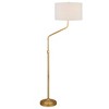 Hudson and Canal Height-Adjustable Floor Lamp with Fabric Shade Brushed Brass/White: Modern Design, Push Button Foot Switch - 3 of 4
