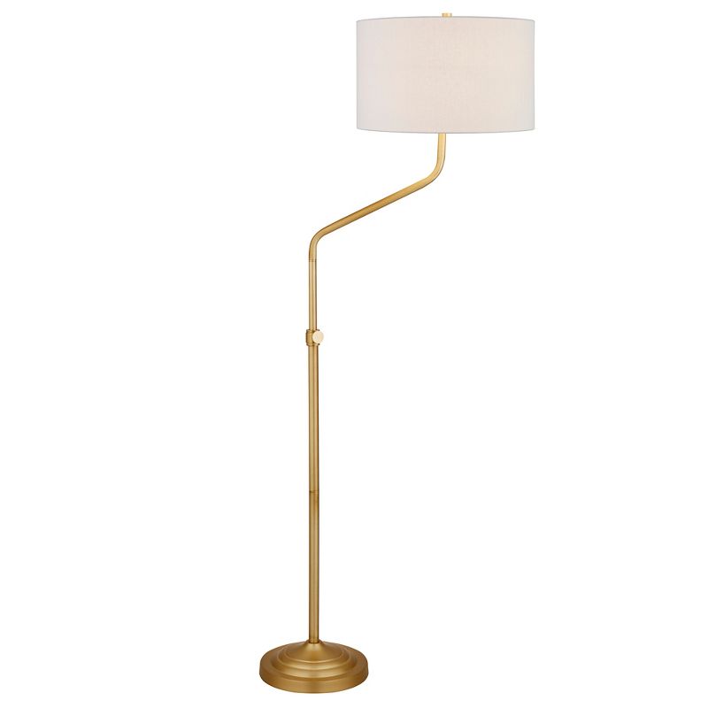 Hampton & Thyme Height-Adjustable Floor Lamp with Fabric Shade, 4 of 9