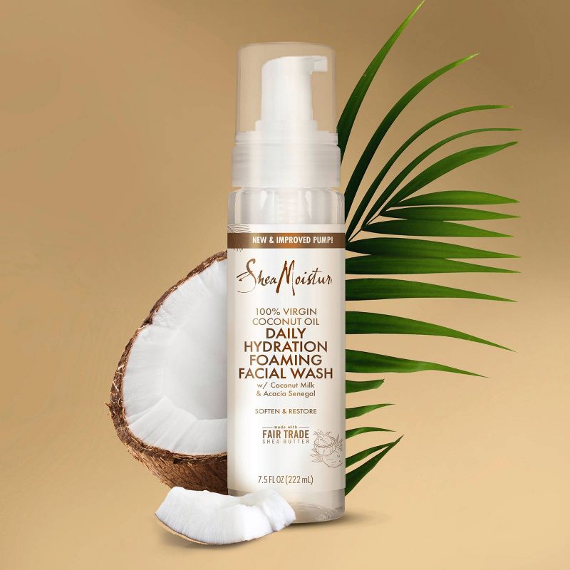 SheaMoisture 100% Virgin Coconut Oil Daily Hydration Foaming Facial Wash - 7.5 fl oz, 5 of 9
