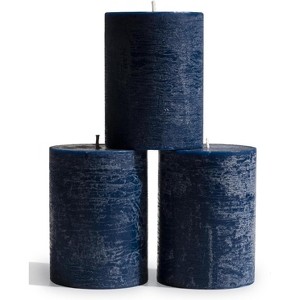 3x4 inch Pillar Candles Set of 3 ¨C Unscented Dripless Rustic Candles for Decor, Centerpieces, Weddings - 1 of 4