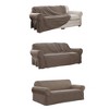 Stretch Plush Sofa Slipcover Chocolate Brown - Zenna Home: Protector for Pets, Machine Washable - 4 of 4