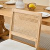Lyngins 2-Piece Louis Armless Dining Chairs with Square Rattan Backrest & Exquisitely Carved Solid Wood Frame, French Kitchen Chair for Living Room - 4 of 4