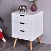 Costway Set of 2 White Side End Table Nightstand Mid-Century Accent Wood Furniture - 2 of 4