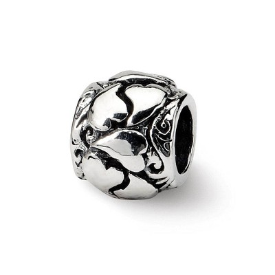 Black Bow Jewelry Sterling Silver Hearts Bead Charm