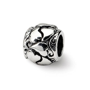 Black Bow Jewelry Sterling Silver Hearts Bead Charm - 1 of 3
