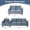 Modern L-Shaped Sectional Sofa Set w/ Plush Flannelette Fabric, Sturdy Hardwood Frame & Supportive Memory Foam Cushions - 2 of 4