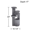 John Timberland Casava Modern 4-Bowl Cascading Outdoor Floor Water Fountain with LED Light 33" for Yard Garden Patio Home Deck Lawn Porch - 4 of 4
