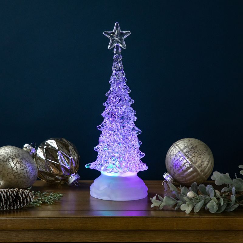 Northlight LED Lighted Acrylic Christmas Tree Decoration - 10.5" - Multi-Color Lights, 1 of 7