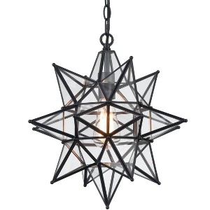 Claxy 16 Inch Modern Star Pendant Light Boho Black Hanging Pendant Light - 1 of 4