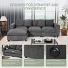 WestinTrends Hearthside 99" Modular Corduroy L-Shaped Sectional Sofa and Chaise With USB/Type-C Ports and Side Pockets - 4 of 4