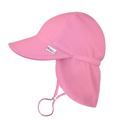 Green Sprouts Baby/Toddler Breathable Flap Sun Protection Hat - Light Pink  - 9/18 Months