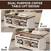 Gray 47Point2 Inch Coffee Table with Lift Top Multifunctional Convertible Top Rustic Style Coffee Table with Ample Storage Desktop Wood - 4 of 4