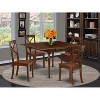 HomeStock 5-Pc Mahogany Finish Solid Wood Top - Rectangular Dining Room Set with Dropleaf - Seats 4 - 2 of 4