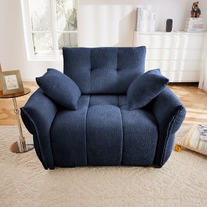 DOMETOUR 47 Ergonomic Single Seater Sofa with High-Resilience Cushions & Pillows, Easy Assembly, Modern Design for Living Room, Office, Blue - 1 of 4