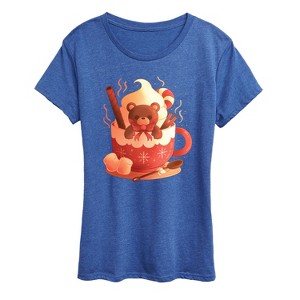 Women's - Instant Message - Holiday Bear Cocoa Mug Short Sleeve Graphic T-Shirt - 1 of 4