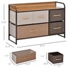 KTMBDW Dresser with 5 Drawers - Fabric Storage Tower, Black Dresser & Chest of Drawers, Organizer Unit for Bedroom, Brown - 4 of 4