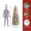 FIONECA Prelit Snow Flocked Artificial Hinged Slim Pencil Christmas Tree With Warm White LED Lights - 2 of 4