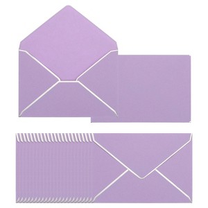 Unique Bargains Thick Paper Greeting Card A7 Envelopes with Gold Border 5" x 7" 200 Pcs - 1 of 4