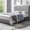 Queen Size Upholstered Platform Bed with Wood Slat Support - 3 of 4