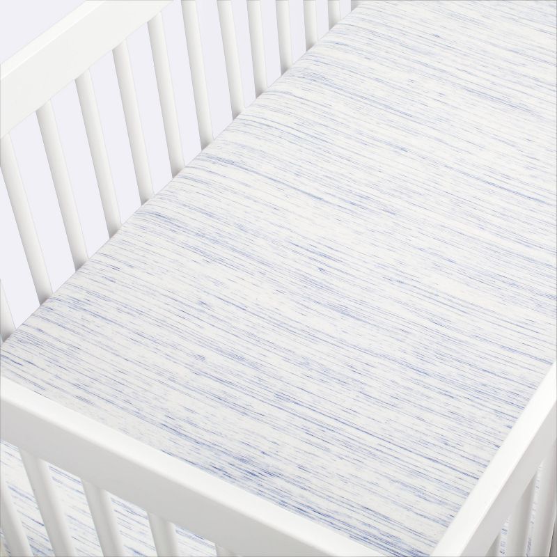 Fitted Jersey Crib Sheet - Cloud Island&#8482; Blue, 4 of 7