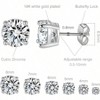 18K White Gold Plated 4 Pong Round Clear Cubic Zirconia Stud Earring Pack of 6 Pairs 6 Pairs - 2 of 4