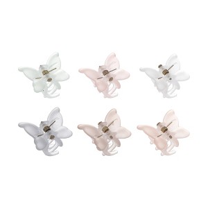 Unique Bargains Fashion Matte Butterfly Small Clip Multicolor 6 Pcs - 1 of 4
