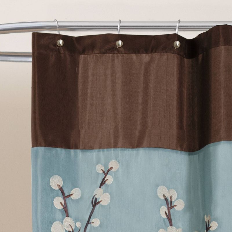 Cocoa Flower Shower Curtain Blue - Lush D&#233;cor, 3 of 11