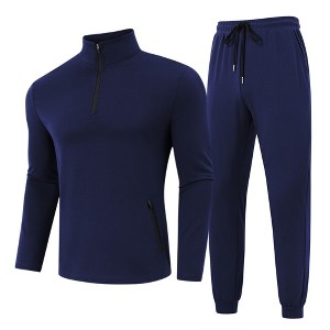 WhizMax Men's Half-Zip Golf Sportswear 21-Piece Hooded Tracksuit for Casual Running Sports Set - 1 of 4