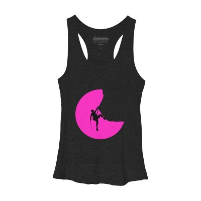 Women's Design By Humans Rock Climbing Color Moon By jirkasvetlik Racerback Tank Top